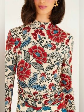 Farm Rio: Sand Francesca Jersey Blouse